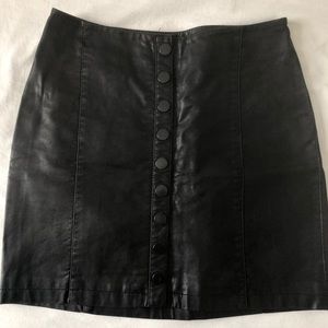 Free people from button leather skirt